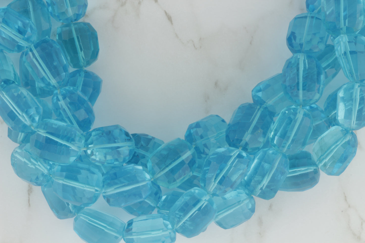 Swiss Blue Hydro Quartz 16x12mm Faceted Nuggets