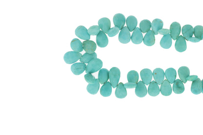 Natural Blue Turquoise 11x7mm Faceted Pear Shaped Briolettes