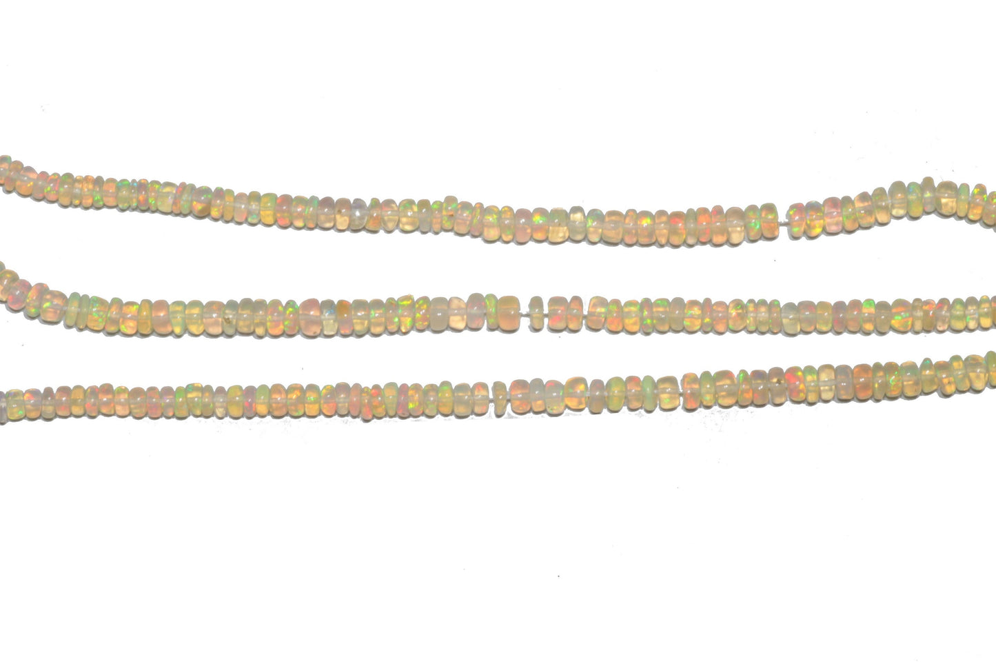 Warm White Ethiopian Opal 2.5mm Smooth Rondelles