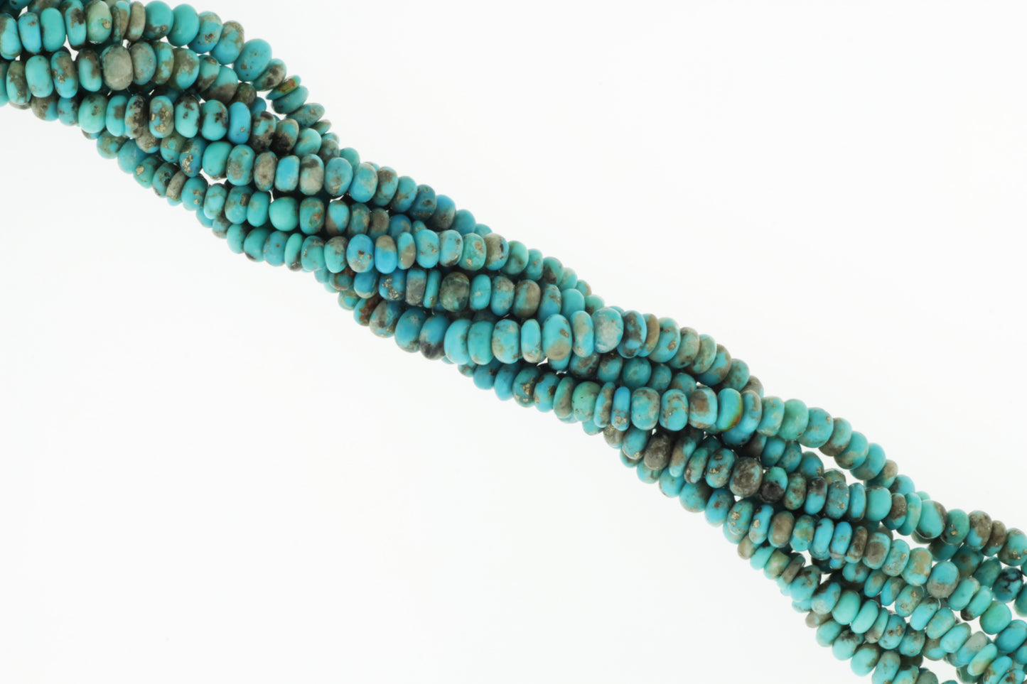 Natural Blue and Black Turquoise 4mm Smooth Rondelles