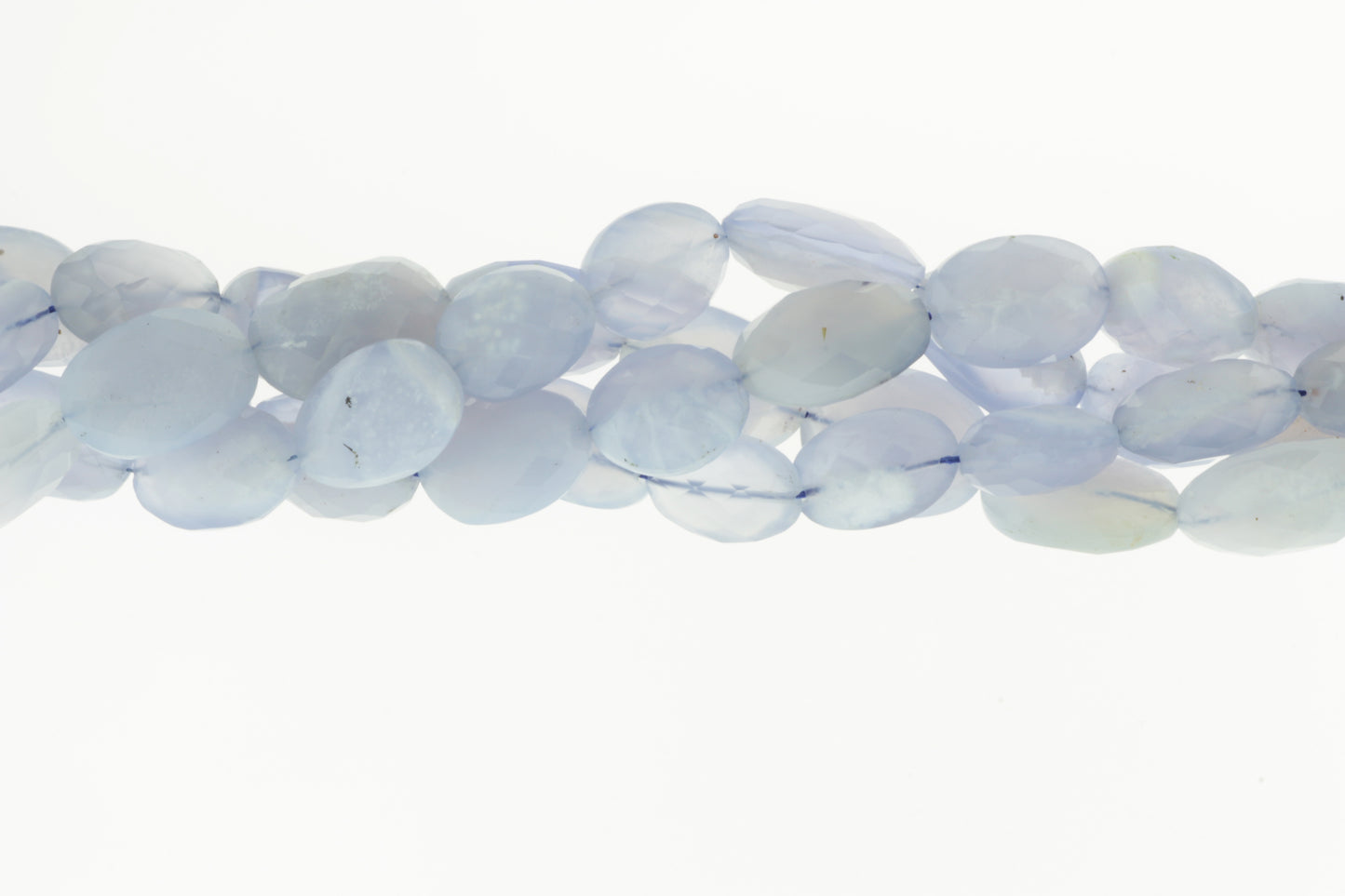 Natural Blue Chalcedony 16x12mm Faceted Ovals