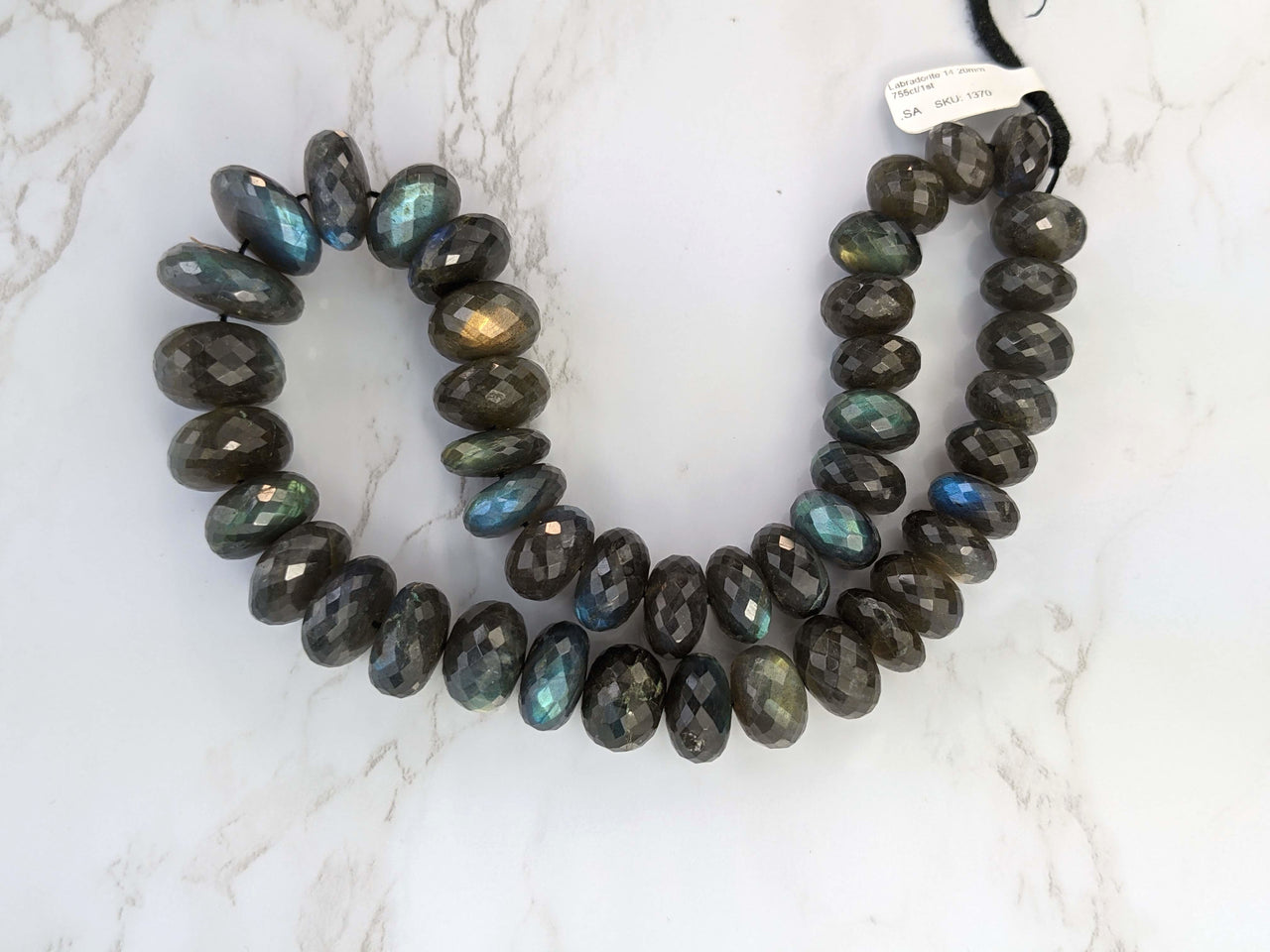 AA Blue Labradorite 14mm Faceted Rondelles