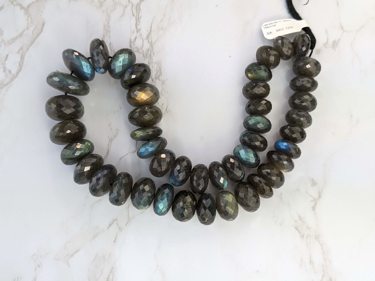 AA Blue Labradorite 14mm Faceted Rondelles