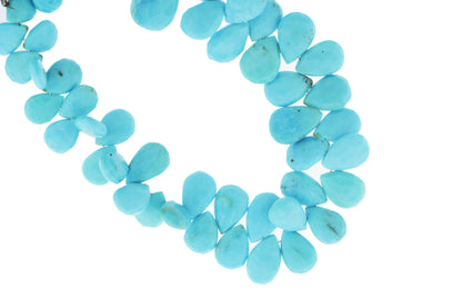Natural Blue Turquoise 12x8mm Faceted Pear Shaped Briolettes
