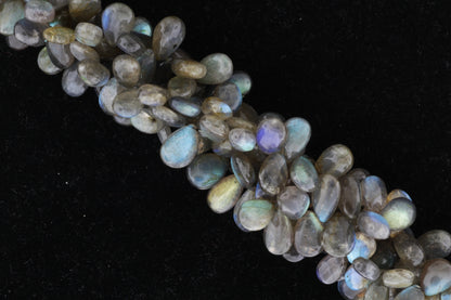 Blue Labradorite 11x7mm Smooth Pear Shaped Briolettes