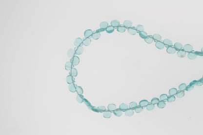 Sea Blue Apatite 5mm Smooth Heart Shaped Briolettes