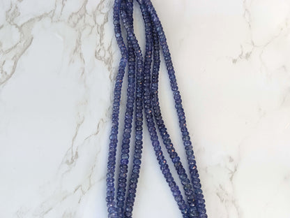 Blue Tanzanite 5mm Faceted Rondelles