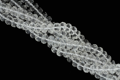 Clear Rock Crystal Quartz 10mm Faceted Rondelles