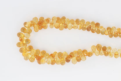 Yellow Citrine 6x4mm Faceted Teardrop Briolettes