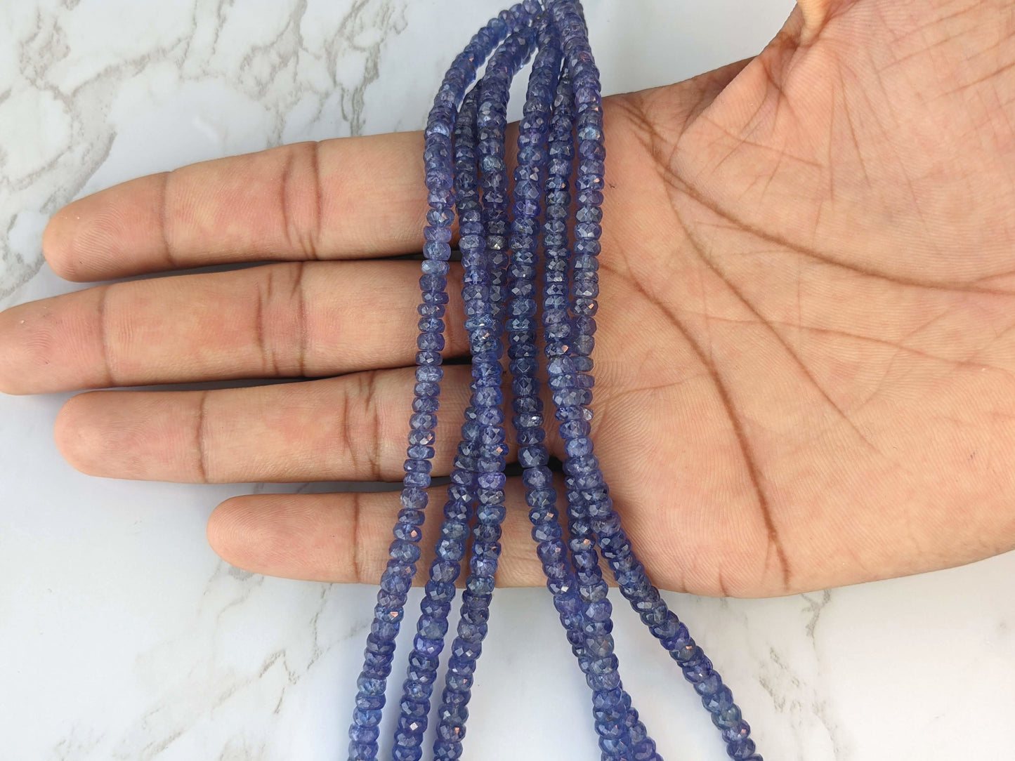Blue Tanzanite 5mm Faceted Rondelles