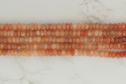 Ombre Peach Moonstone 6mm Faceted Rondelles