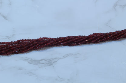 Red Garnet 3mm Faceted Rondelles