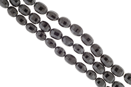 Black Spinel 12x9mm Faceted Drums