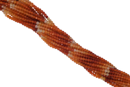 Ombre Carnelian 3.5mm Faceted Rondelles