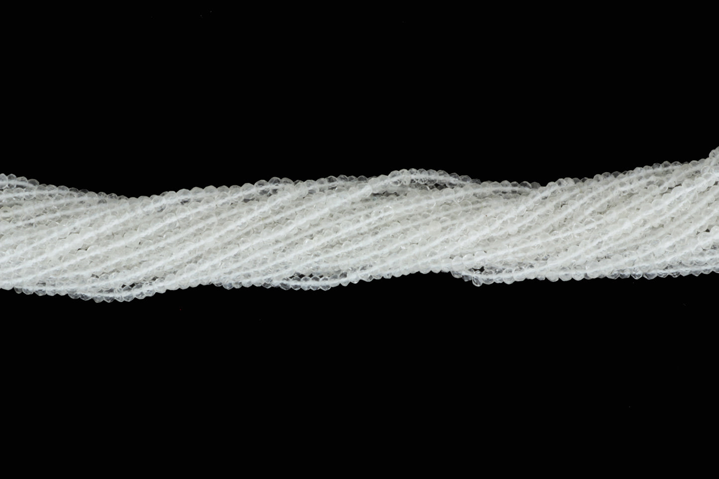 Clear Rock Crystal Quartz 3mm Faceted Rondelles