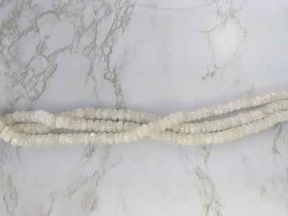 Rainbow Moonstone 10mm Faceted Rondelles