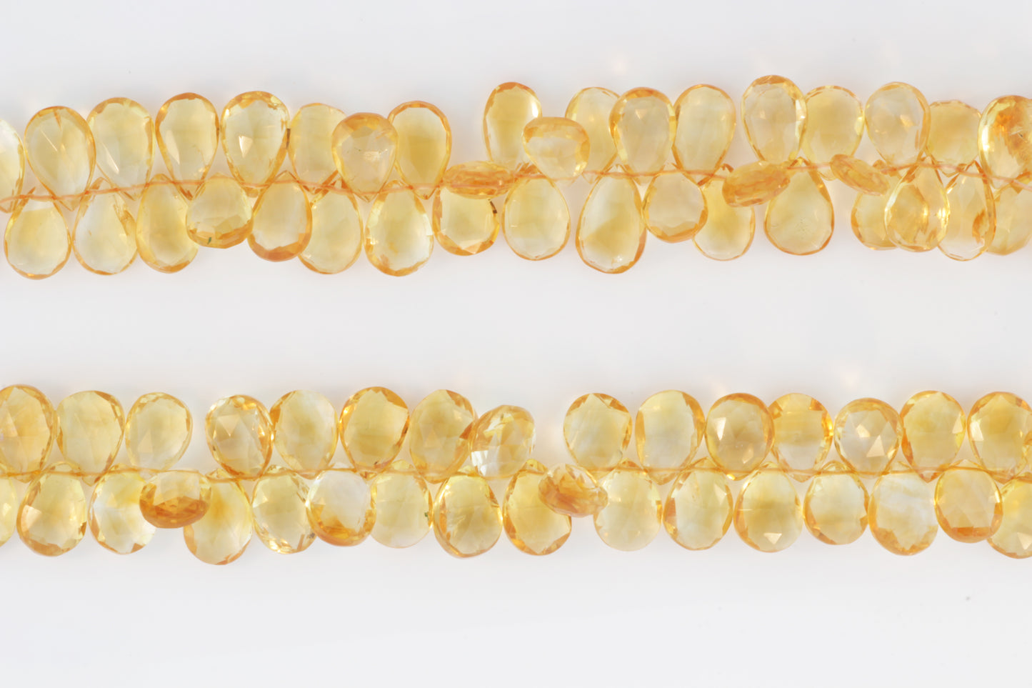 Yellow Citrine 11x7mm Faceted Pear Shaped Briolettes
