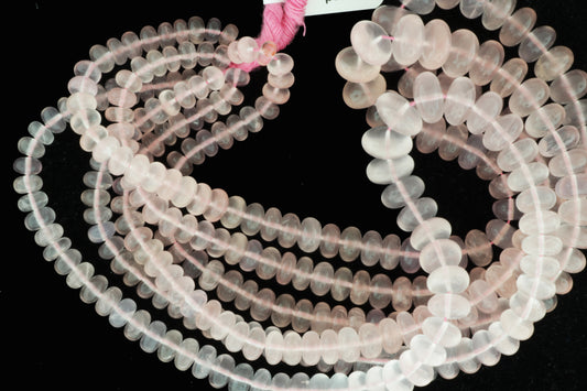 Pink Rose Quartz 6mm Smooth Rondelles