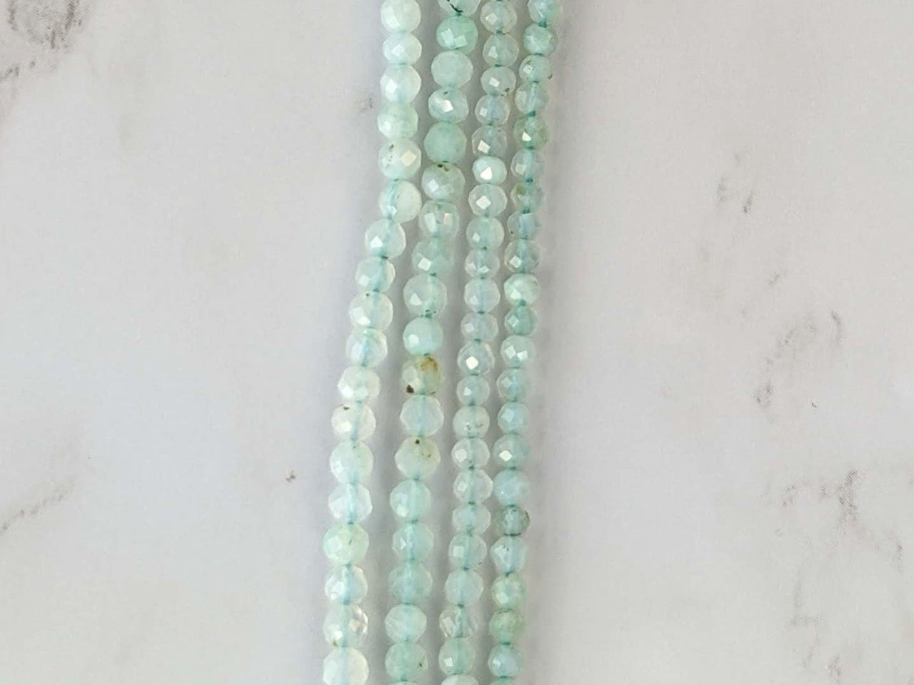 Blue Peruvian Opal 3mm Faceted Rounds