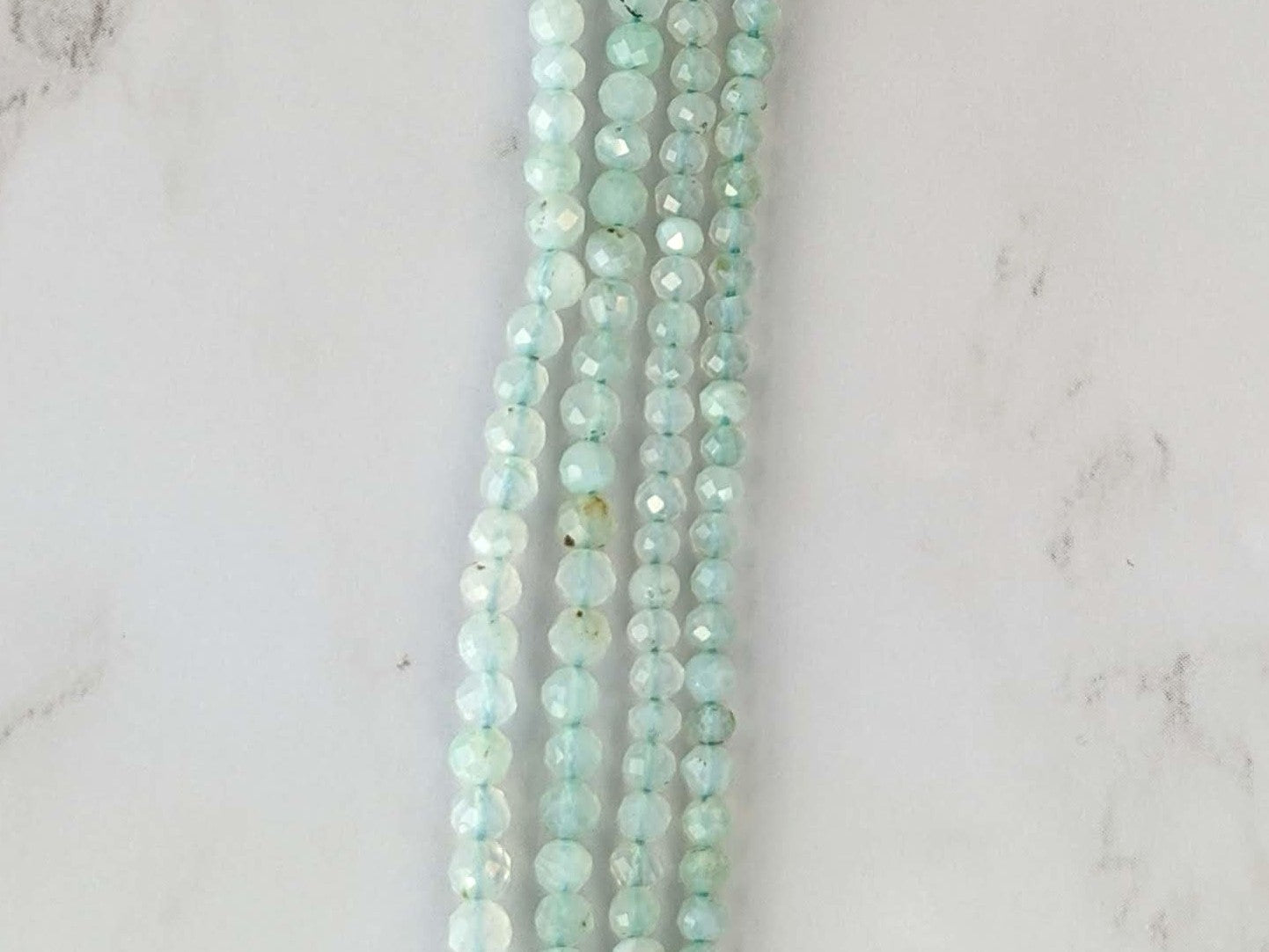Blue Peruvian Opal 3mm Faceted Rounds