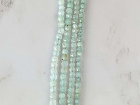 Blue Peruvian Opal 3mm Faceted Rounds