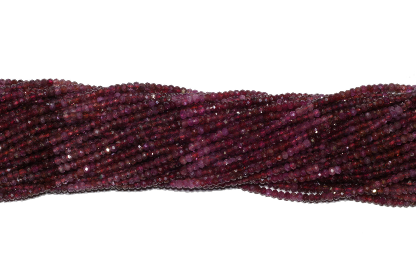 Ombre Ruby 3mm Faceted Rondelles