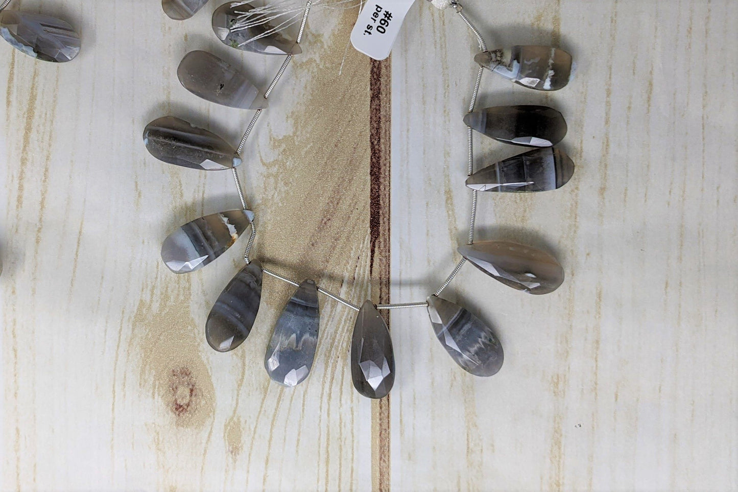 Botswana Agate 22x10mm Faceted Pear Shaped Briolettes