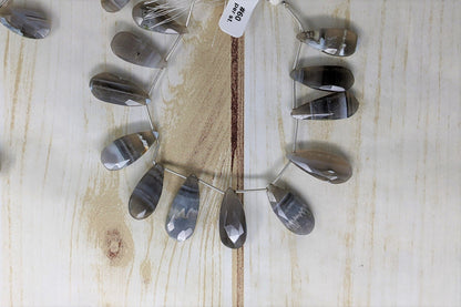Botswana Agate 22x10mm Faceted Pear Shaped Briolettes