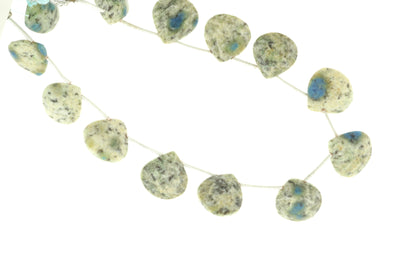 K2 Jasper 12mm Faceted Heart Shaped Briolettes