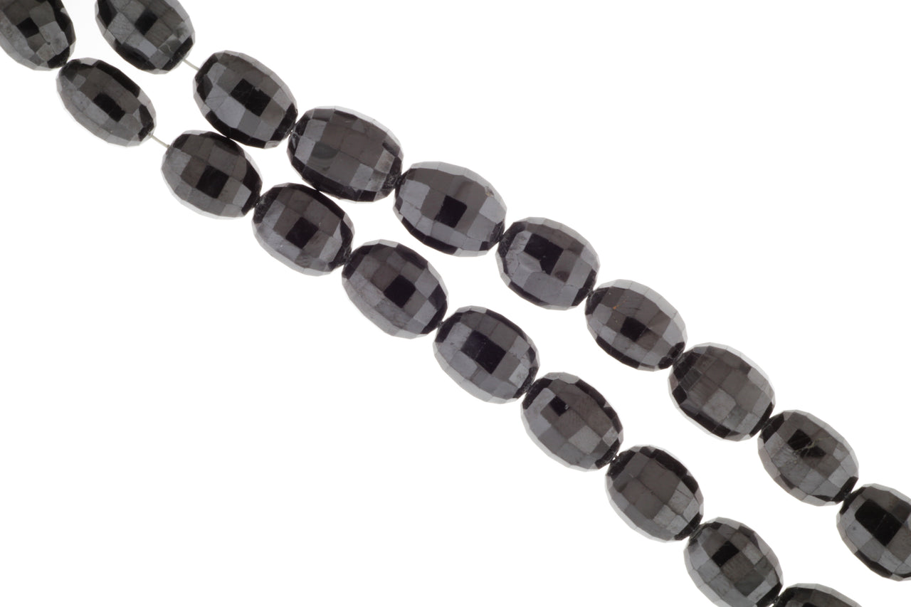 Black Spinel 14x10mm Faceted Drums