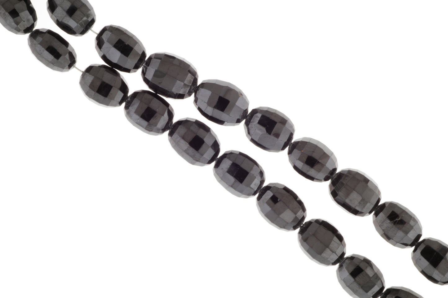 Black Spinel 14x10mm Faceted Drums