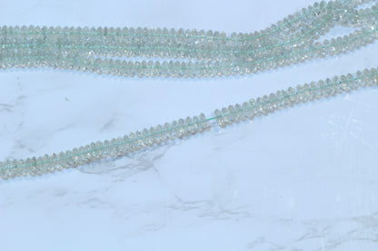 Green Amethyst 6mm German Cut Faceted Rondelles