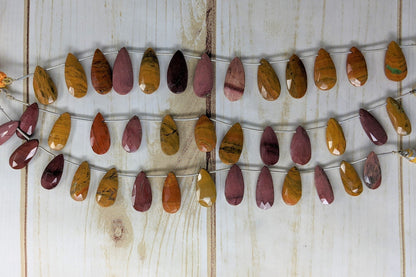 Red Agate 20x12mm Faceted Pear Shaped Briolettes