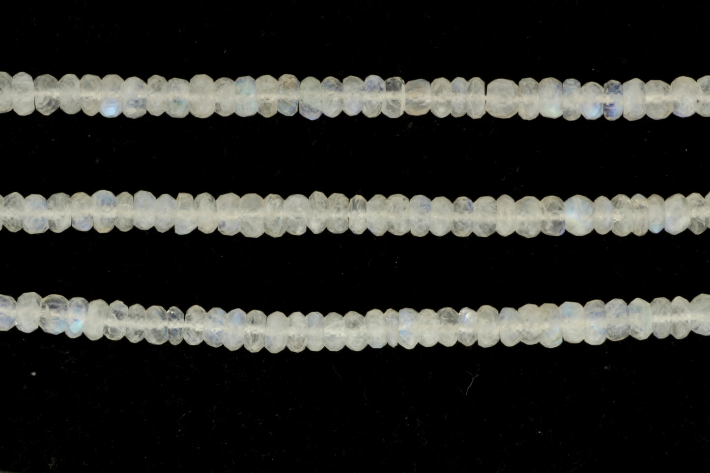 Blue Rainbow Moonstone 6mm Faceted Rondelles