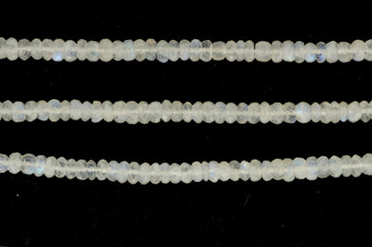 Blue Rainbow Moonstone 6mm Faceted Rondelles