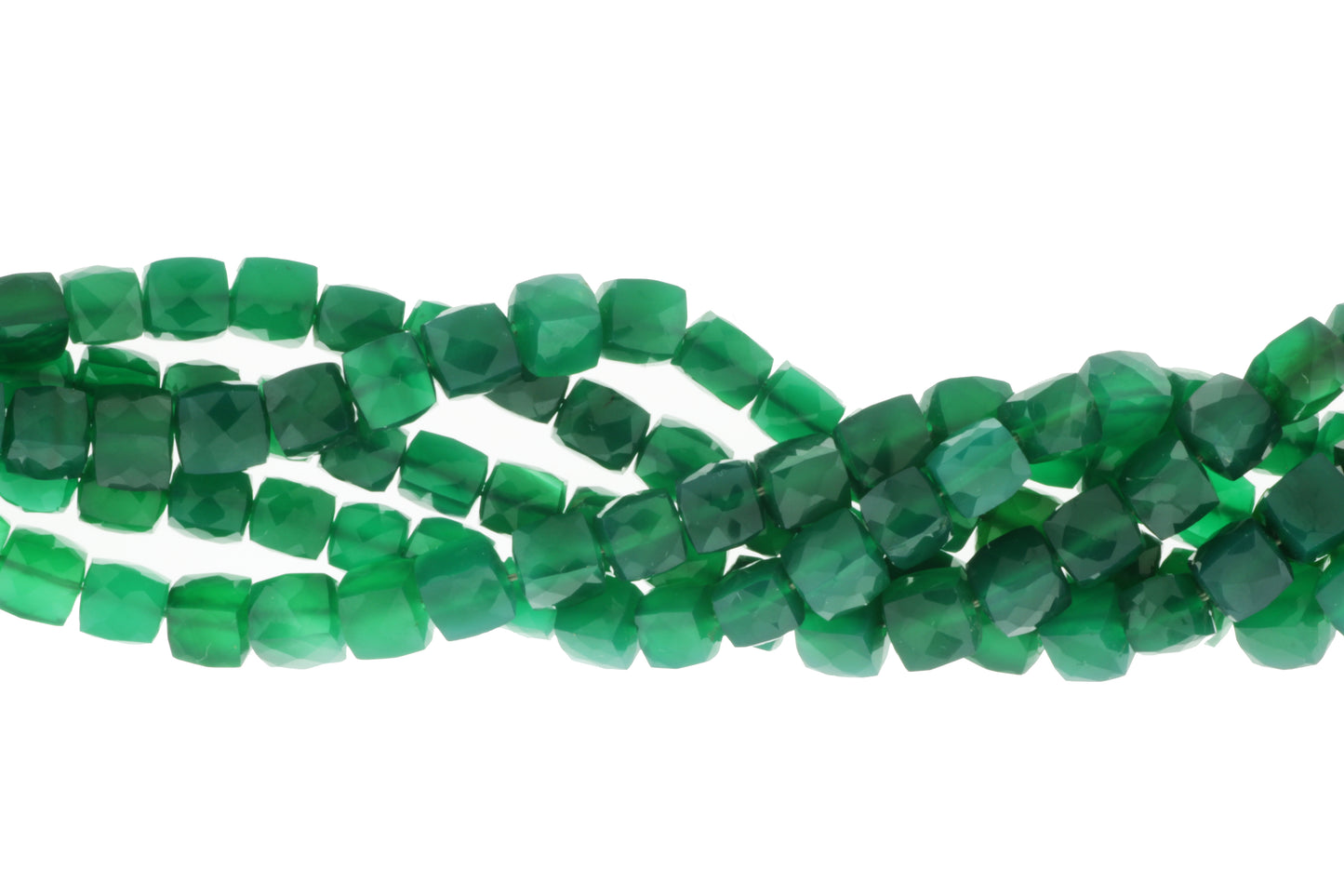 Green Onyx 6mm Faceted Cubes