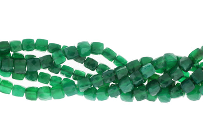 Green Onyx 6mm Faceted Cubes