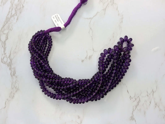 Purple Amethyst 5mm Smooth Rondelles