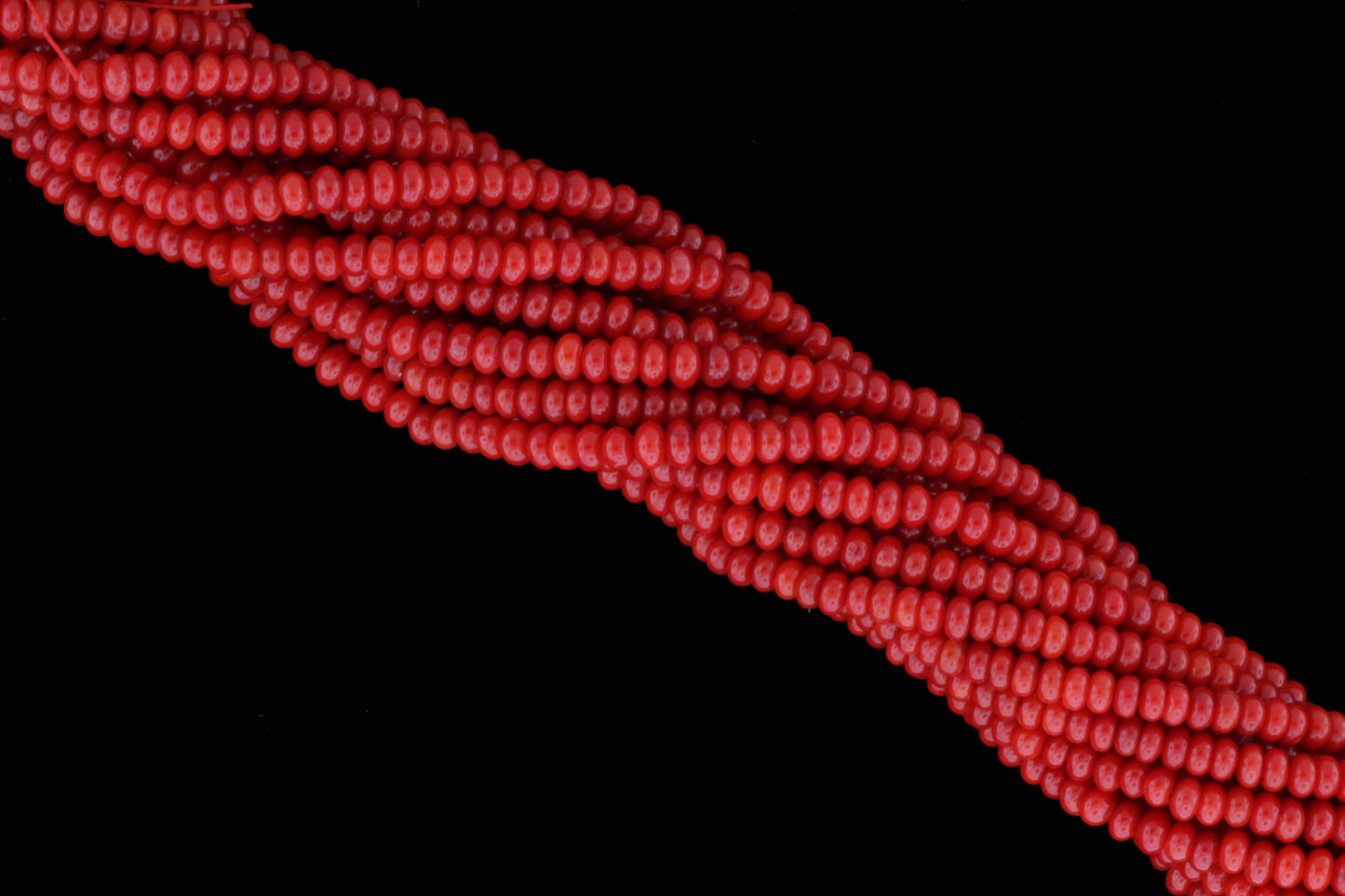 Red Coral 4mm Smooth Rondelles