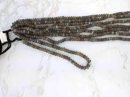 Blue Labradorite 7mm Faceted Rondelles