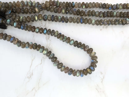 Blue Labradorite 10mm Faceted Rondelles