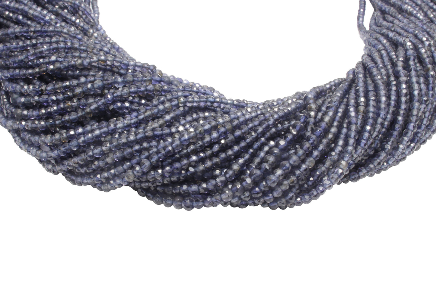 Iolite 3mm Faceted Rondelles