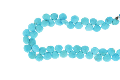 Natural Blue Turquoise 7mm Faceted Heart Shaped Briolettes