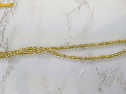 Yellow Lemon Quartz 5mm Faceted Rounds