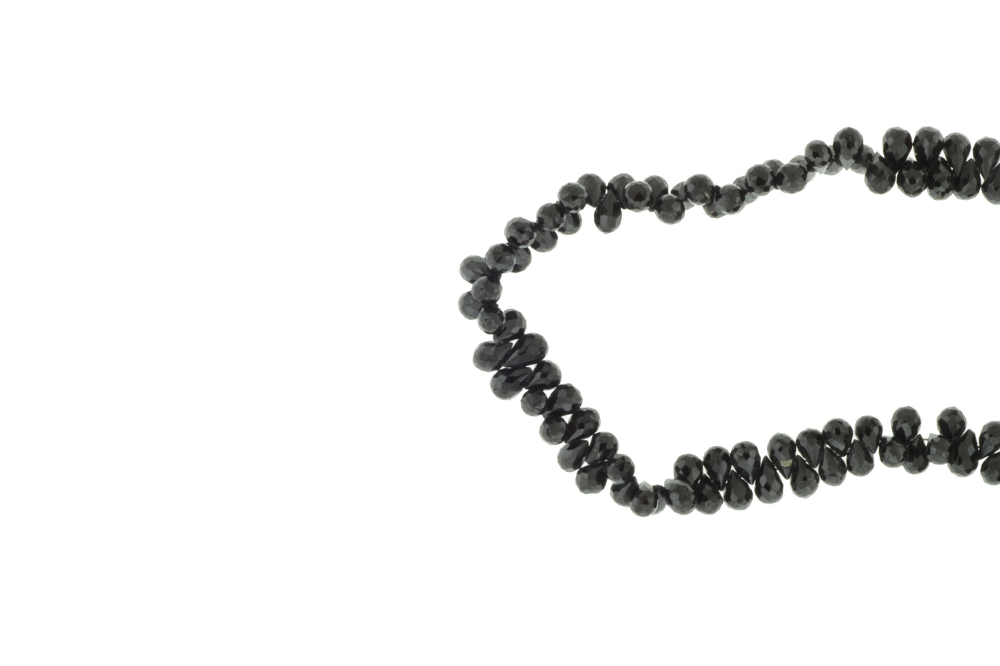 Black Spinel 7x5mm Faceted Teardrop Briolettes