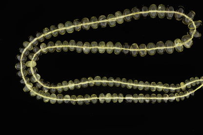 Yellow Lemon Quartz 4mm Smooth Rondelles