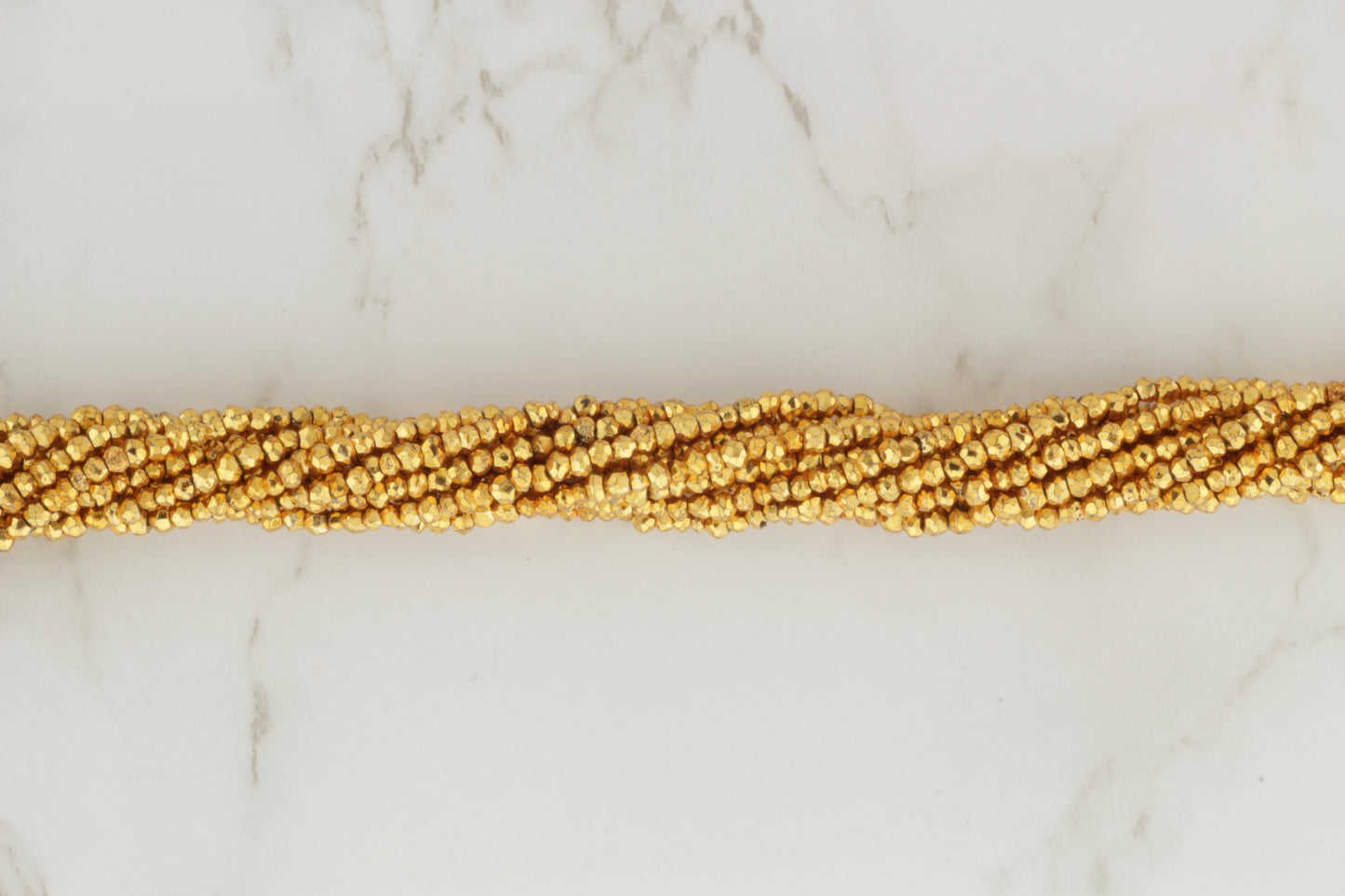 Gold Plated Pyrite 2.5mm Faceted Rondelles