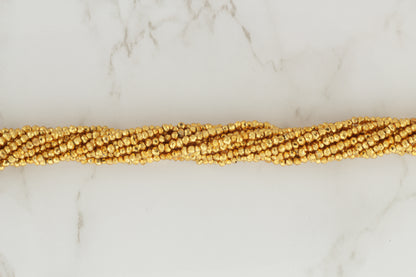 Gold Plated Pyrite 2.5mm Faceted Rondelles