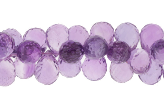 Pink Amethyst 10x7mm Faceted Teardrop Briolettes