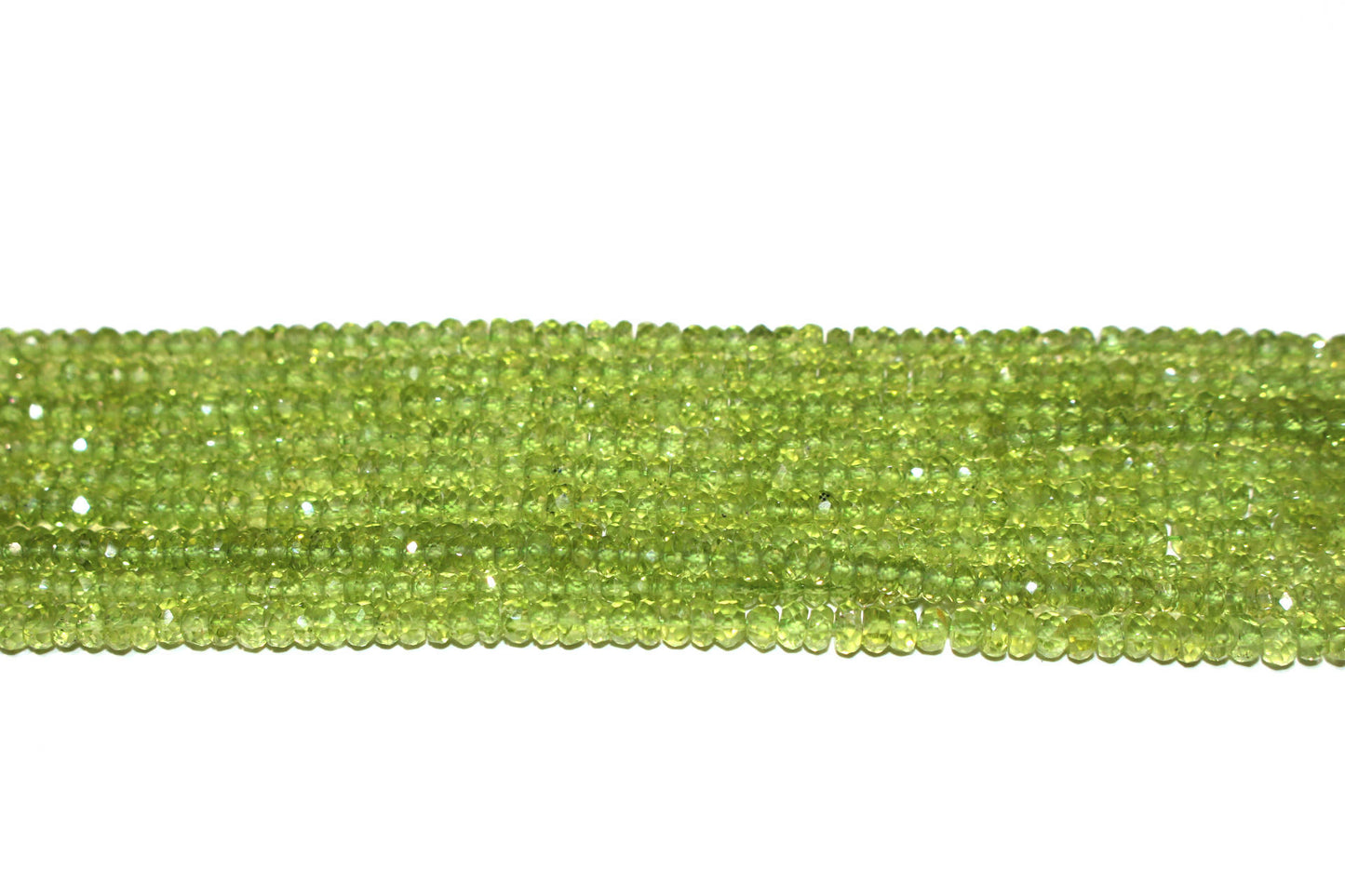 Green Peridot 3.5mm Faceted Rondelles